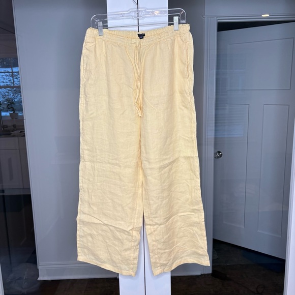 NWT J. Crew Soleil Pant Linen Sweet Meringue Yellow - Picture 2 of 6